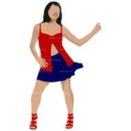 cartoon girl dancing