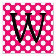 Letter W On Pink White Polka Dots Art Photo Zazzle