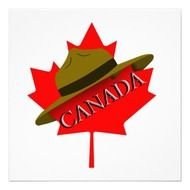 Canadian Mountie Hat On Red Maple Leaf Personalized Invitations At