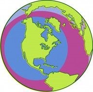 North America on the globe