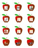 clipart with red apples