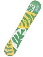 snowboard with green leaves