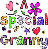 Granny Decorative Doodle Cartoon Text &ndash; Prawny