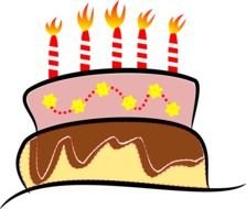 Clip art of cake with candles