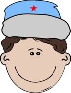 happy man in hat drawing