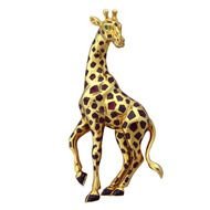 1980s Cartier Giraffe Enamel Clip Brooch At 1stdibs