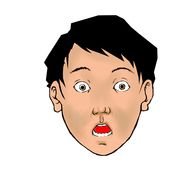 painted surprised boy face
