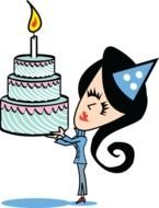 Clipart of birthday cake and girl