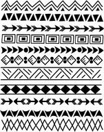 variety of black and white patterns as a graphic illustration