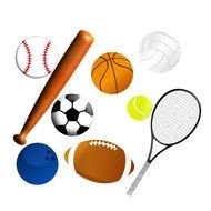 Ä°llustration of the sport equipments
