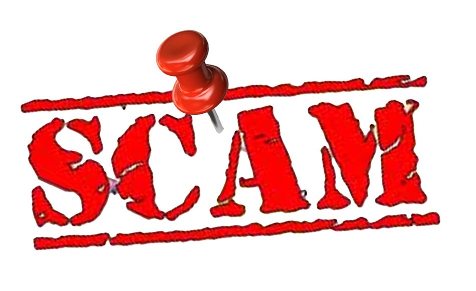 scams and frauds sign