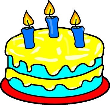 Yellow Three Candle Cake At Clkercom Vector N2