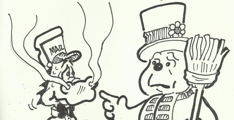 mail dragon and snowman, drawing