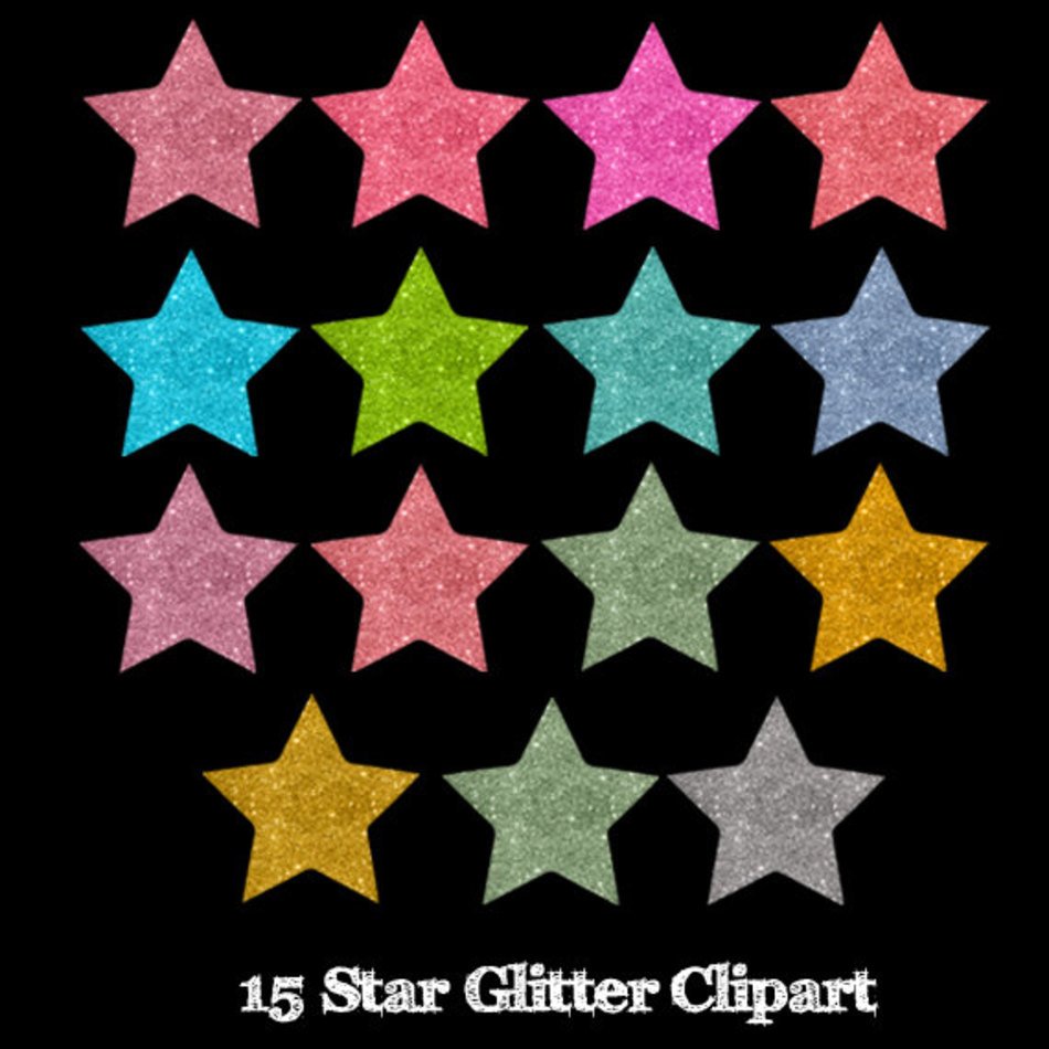 70 Off Sale Digital Star 15 Items Glitter By Ciriart