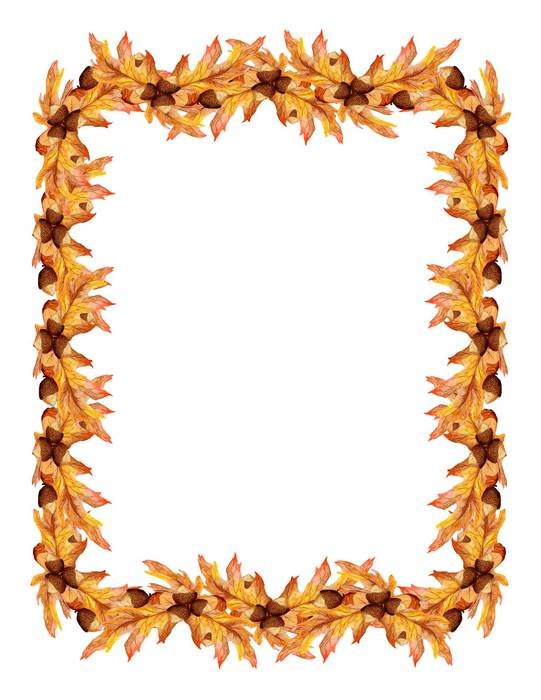 border with oak leaf