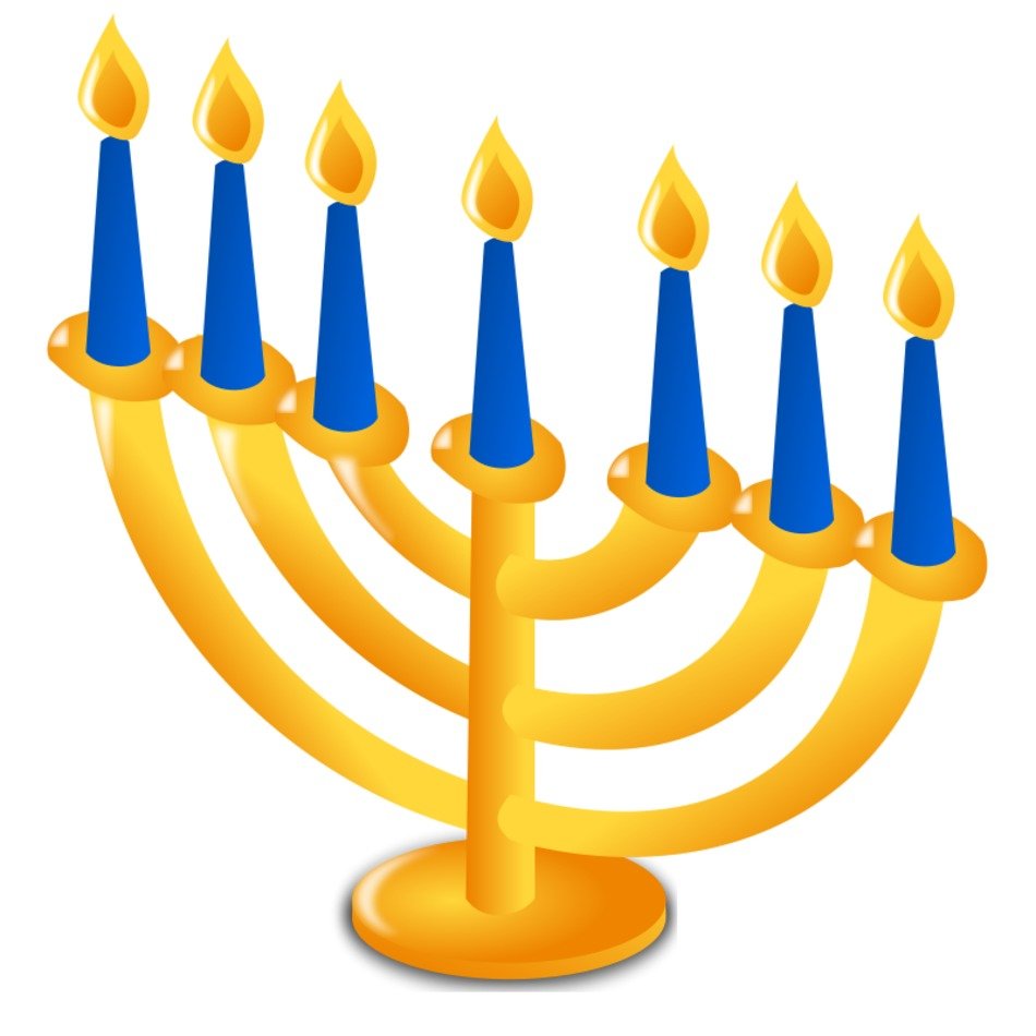 painted golden candlestick and blue candles