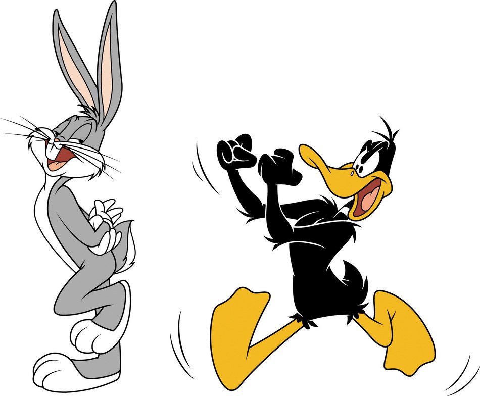 Clip art of Bunny and Duffy duck