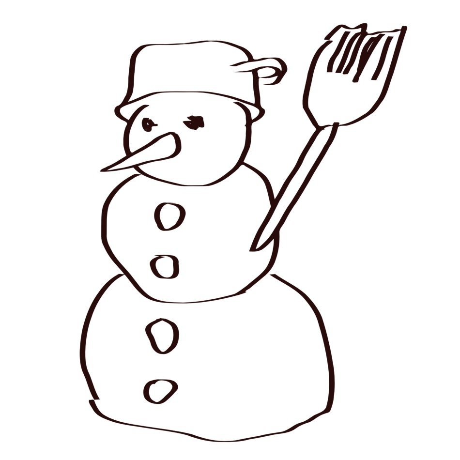 Snowman Sketch drawing