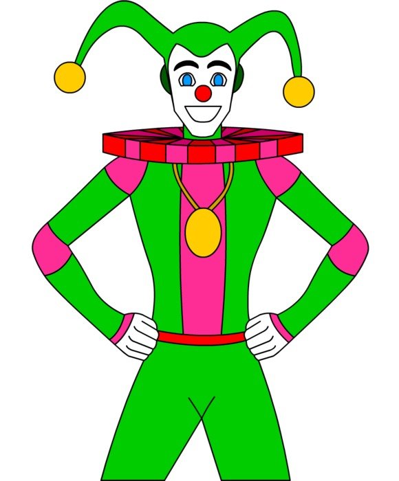 Colorful jester clipart