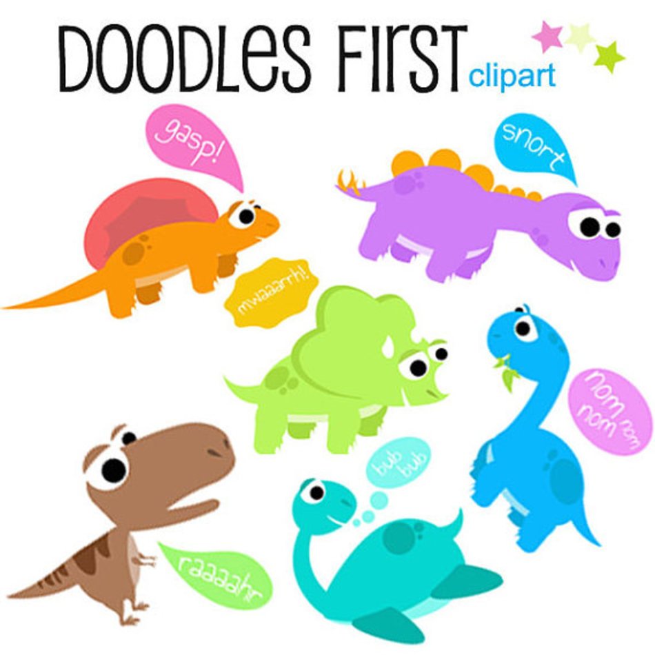 drawings of little dinosaurs on a white background