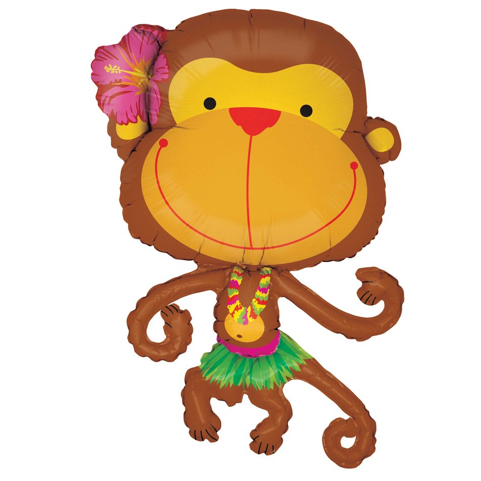 Clipart of Luau Monkey balloon