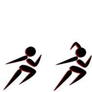 running symbol for men and women