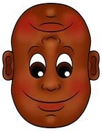 drawing of a brown face of a man in computer graphics