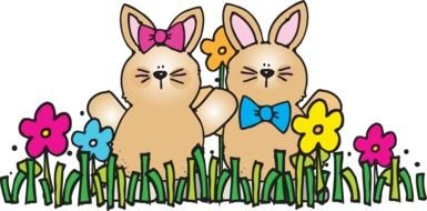 two rabbits as a cartoon character