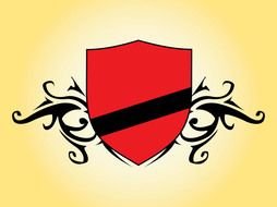 Clipart of Red Shield Vector