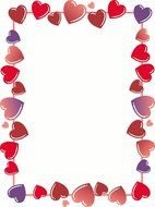 red hearts Border drawing