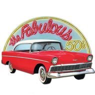 logo with red retro car