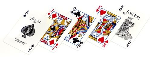 five Bicycle Playing Cards