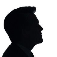 Silhouette of mature Man head