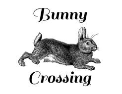 Nightbird Graphics Bunny Crossing Vintage Printable Image