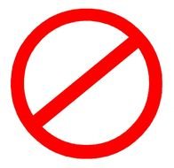 red and white prohibition traffic sign