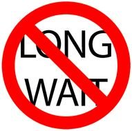 sign prohibiting long wait