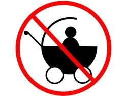 No Baby Carriage sign drawing