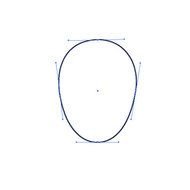 oval face on a white background