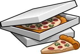 painted pizza in a box
