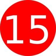 Number 15 Red Background At Clkercom Vector