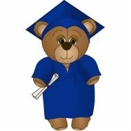 Cute Cartoon Graduate Teddy Bear In Blue Photo Cut Out From Zazzle