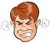 drawn head of an evil man with a pair of ears