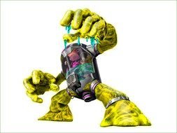 alien creature with yellow arms and legs
