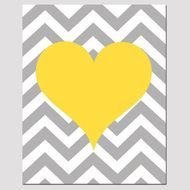 yellow graphic heart