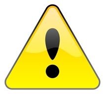 yellow sign with a black exclamation mark as a picture for clipart