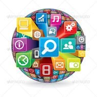 Sphere Made From A Social Media And Computer Icons Technology