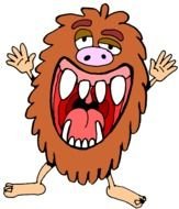 cartoon monster with big teeth
