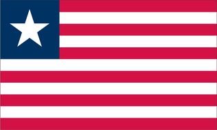 liberia striped flag with one star