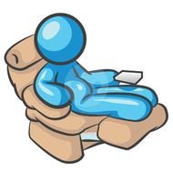 blue stickman in chair