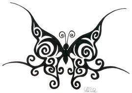 Clip art of Tribal Butterfly